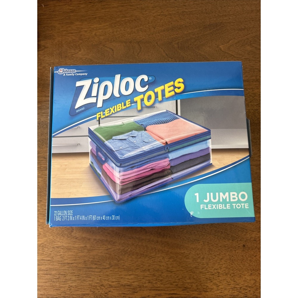Ziploc Flexible Totes 1 Jumbo 22 Gallon Size - 1 Bag 2FT 2 IN X 1 FT 4 IN X 1 FT
